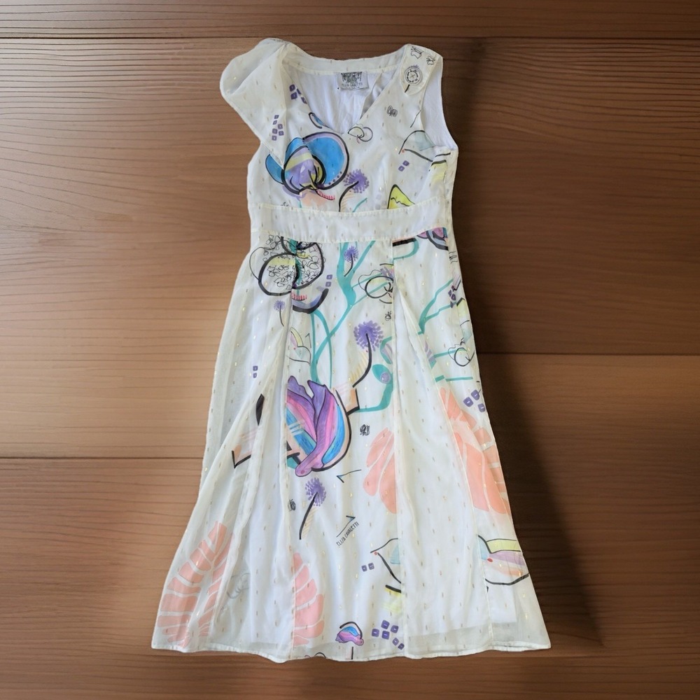 Elisa Cavaletti Dress By Daniela Dallavalle A-Line Dress US S/6 Linen Overlay